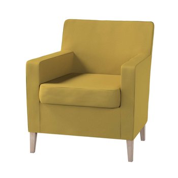 Pokrowiec na fotel Karlstad, złoty żółty szeniil, 61 x 56 x 80 cm, Living - Dekoria