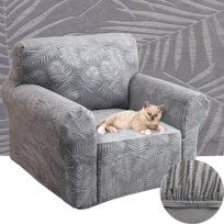 Pokrowiec Na Fotel Sofę 90-140 Welur Tłoczony Palmowe Liście Premium 1Os