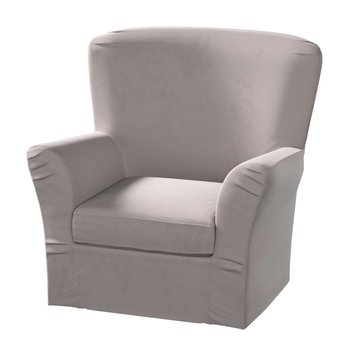 Pokrowiec na fotel Tomelilla wysoki z zakładkami, Living Velvet, kawa z mlekiem, 78x60x88 cm - Dekoria