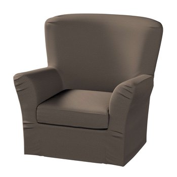 Pokrowiec na fotel Tomelilla wysoki z zakładkami, Manchester, brązowy sztruks, 78x60x88 cm - Dekoria