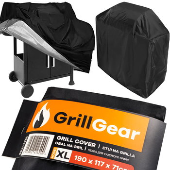 Pokrowiec na grill ogrodowy wodoodporny osłona tekstylny plandeka | XXL 190x71x117cm - GrillGear