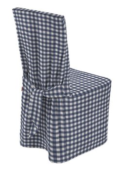 Pokrowiec na krzesło, DEKORIA, Quadro, granatowo-biały, 45x94 cm - Dekoria