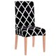 Pokrowiec na krzesło elastyczny, marokańska koniczyna, czarny - Springos
