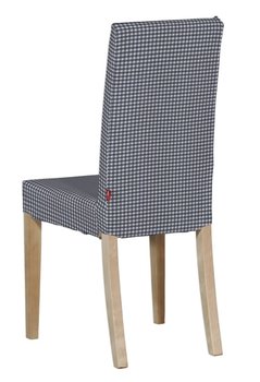 Pokrowiec na krzesło Harry krótki, granatowo biała krateczka (0,5x0,5cm), krzesło Harry, Quadro - Dekoria