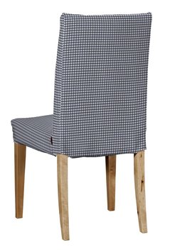 Pokrowiec na krzesło Henriksdal krótki, granatowo biała krateczka (0,5x0,5cm), krzesło Henriksdal, Quadro - Dekoria