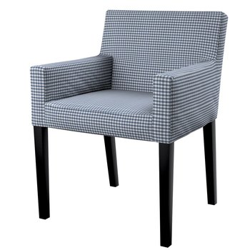 Pokrowiec na krzesło Nils, granatowo biała krateczka (0,5x0,5cm), krzesło Nils, Quadro - Dekoria