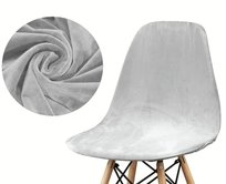 Pokrowiec Na Krzesło Skandynawskie Welur Premium Aksamit Elastyczny Jasny Szary