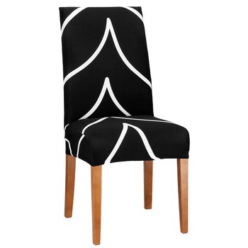 Pokrowiec na krzesło uniwersalny czarno-biały - Springos