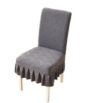 Pokrowiec Na Krzesło Z Falbanką 55X45X45Cm Ciemny Szary