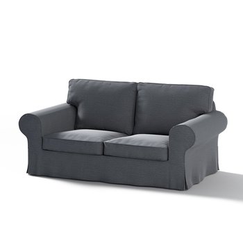 Pokrowiec na nierozkładaną sofę 2-osobową Ektorp, DEKORIA, Madrid, melanżowy szary z czarną nitką - Dekoria
