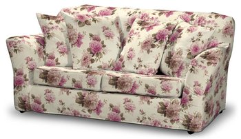 Pokrowiec na nierozkładaną sofę 2-osobową Tomelilla, DEKORIA, Mirella, różowo-beżowe róże - Dekoria
