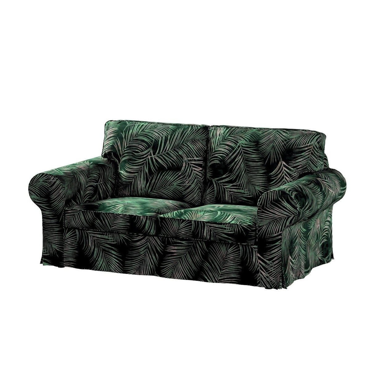 Фото - Чохол на меблі Dekoria Pokrowiec na nierozkładaną sofę Ektorp 2-osobową  Velvet, zielono-c 