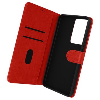 Pokrowiec na portfel Xiaomi Poco F4 5G Funkcja stojaka wideo Czerwony - Avizar