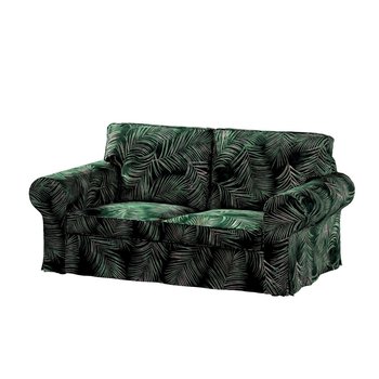 Pokrowiec na rozkładaną sofę Ektorp 2-osobową DEKORIA Velvet, zielono-czarny - Dekoria