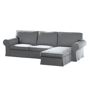 Pokrowiec na sofę dwuosobową Ektorp i leżankę, DEKORIA, ciemny szary, 252x163x88 cm - Dekoria