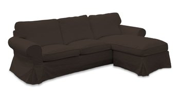 Pokrowiec na sofę Ektorp 2-osobową i leżankę, DEKORIA, Cotton Panama, czekoladowy brąz - Dekoria
