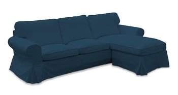 Pokrowiec na sofę Ektorp 2-osobową i leżankę, DEKORIA, Cotton Panama, niebieski - Dekoria