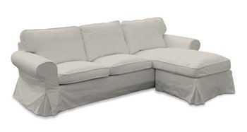 Pokrowiec na sofę Ektorp 2-osobową i leżankę, DEKORIA, Cotton Panama, szary - Dekoria