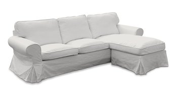 Pokrowiec na sofę Ektorp 2-osobową i leżankę, DEKORIA, Etna, kremowa biel - Dekoria