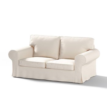 Pokrowiec na sofę Ektorp 2-osobową rozkładaną, DEKORIA, Etna, długi, kremowa biel - Dekoria