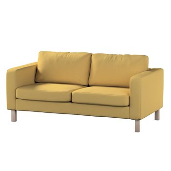 Pokrowiec na sofę Karlstad 2-osobową nierozkładaną, Cotton Panama,krótki, zgaszony żółty, 165x89x64 cm - Dekoria