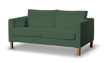 Pokrowiec na sofę Karlstad 2-osobową nierozkładaną, DEKORIA, Cotton Panama, krótki, zielony - Dekoria