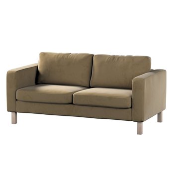 Pokrowiec na sofę Karlstad 2-osobową nierozkładaną, Living Velvet,krótki, jasny brąz, 165x89x64 cm - Dekoria
