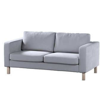 Pokrowiec na sofę Karlstad 2-osobową nierozkładaną, Velvet,krótki, srebrzysty szary, 165x89x64 cm - Dekoria