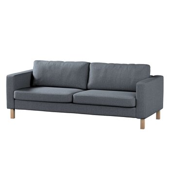 Pokrowiec na sofę Karlstad 3-osobową nierozkładaną, City, krótki, grafitowo-szary szenil, 204x89x64 cm - Dekoria