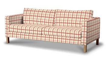 Pokrowiec na sofę Karlstad 3-osobową nierozkładaną, DEKORIA, Avinon, krótki, czerwona kratka - Dekoria