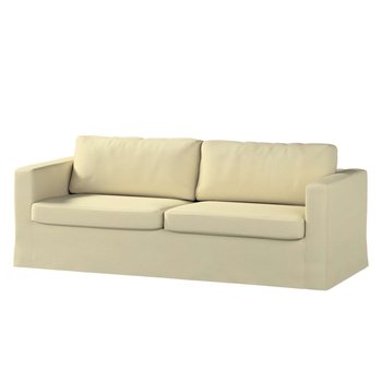 Pokrowiec na sofę Karlstad 3-osobową nierozkładaną, długi, kremowy szenil, 204 x 89 x 66 cm, Living - Dekoria