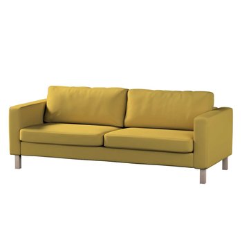 Pokrowiec na sofę Karlstad 3-osobową nierozkładaną, krótki, złoty żółty szeniil, 204 x 89 x 64 cm, Living - Dekoria