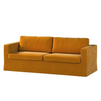 Pokrowiec na sofę Karlstad 3-osobową nierozkładaną, Velvet, długi, miodowy, 204x89x66 cm - Dekoria