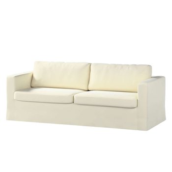 Pokrowiec na sofę Karlstad 3-osobową nierozkładaną, Velvet, długi, Śmietankowa Biel, 204x89x66 cm - Dekoria