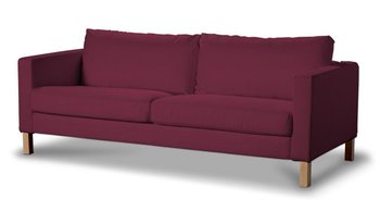 Pokrowiec na sofę Karlstad 3-osobową rozkładaną, DEKORIA, Cotton Panama, krótki, śliwkowy - Dekoria