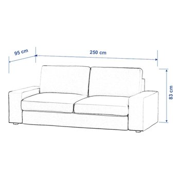 Pokrowiec na sofę Kivik 3-osobową, rozkładaną, brązowo - beżowa krata, 250x95x83 CM, Edinburgh - Dekoria