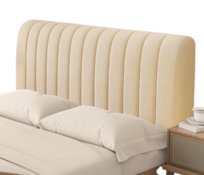 Pokrowiec Narzuta Na Zagłówek Wezgłowie Łóżka 180X65 Cm Beżowy