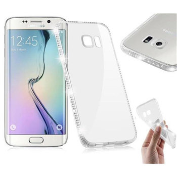 Pokrowiec Ochronny Do Samsung Galaxy S6 EDGE w PRZEZROCZYSTY BIAŁY Etui Rhinestone Obudowa Case Cover Cadorabo - Cadorabo
