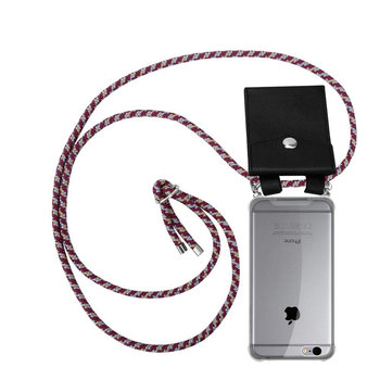 Pokrowiec z łańcuszkiem Do Apple iPhone 6 / 6S w CZERWONO ŻÓŁTO BIAŁY Etui Obudowa Case Cover Ochronny Cadorabo - Cadorabo