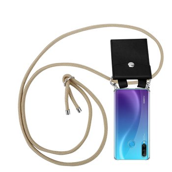 Pokrowiec z łańcuszkiem Do Huawei P30 LITE w BŁYSZCZĄCY BRĄZOWY Etui Obudowa Case Cover Ochronny Cadorabo - Cadorabo