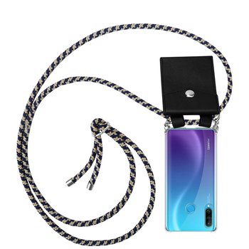 Pokrowiec z łańcuszkiem Do Huawei P30 LITE w CIEMNO NIEBIESKO ŻÓŁTY Etui Obudowa Case Cover Ochronny Cadorabo - Cadorabo