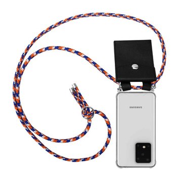 Pokrowiec z łańcuszkiem Do Samsung Galaxy S20 ULTRA w POMARAŃCZOWO NIEBIESKO BIAŁY Etui Obudowa Case Cover Ochronny Cadorabo - Cadorabo