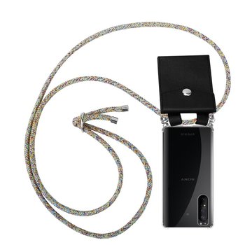 Pokrowiec z łańcuszkiem Do Sony Xperia 1 II w TĘCZA Etui Obudowa Case Cover Ochronny Cadorabo - Cadorabo