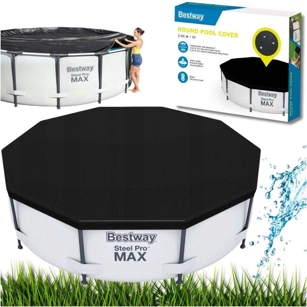 POKRYWA NA BASEN STELAŻOWY 305 CM BESTWAY FOLIA POKROWIEC PRZYKRYCIE 58036