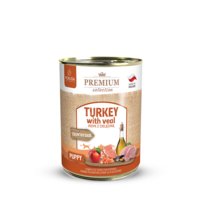 POKUSA Premium Selection karma mokra dla młodego psa, szczeniaka Indyk z Cielęciną 400g Pokusa
