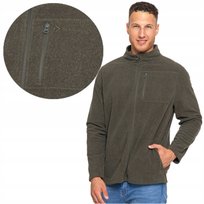 Polar Męski Z Kieszeniami Zapinany Na Zamek Gruby Modny Ciepły Moraj 3Xl Green