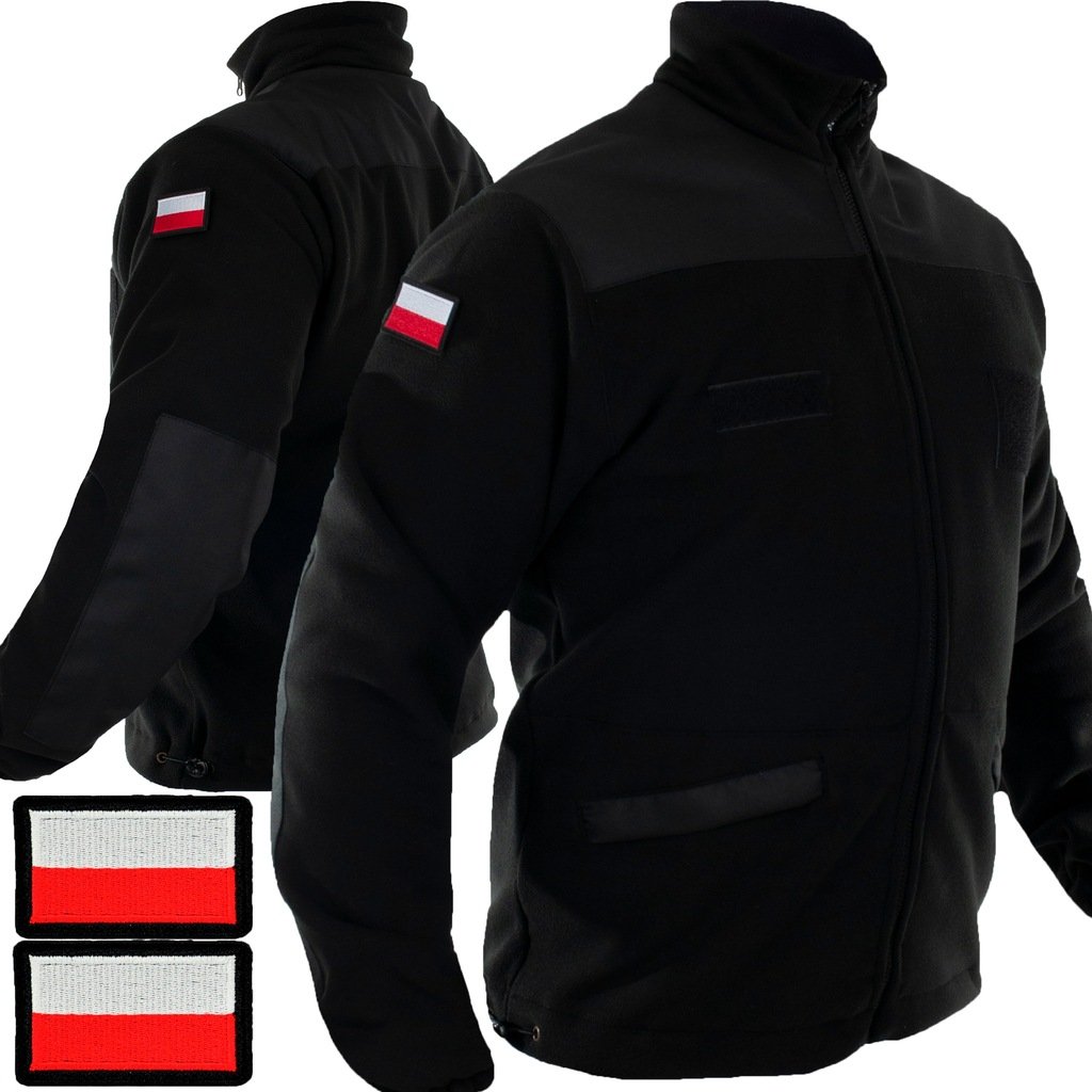 POLAR WOJSKOWY CZARNY BLUZA SOLIDNY + FLAGI r. S - Inna marka | Sklep ...