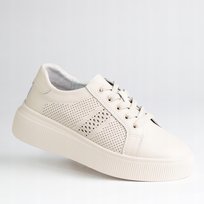 Półbuty damskie buty GOODIN GD-LX1043 beż skóra naturalna ażurek lekkie 41 Goodin