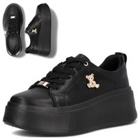 Półbuty Damskie Skórzane Sneakersy na Platformie  Filippo czarne Półbuty Damskie Skórzane 39 Sneakersy na Platformie  Filippo czarne FILIPPO