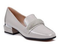 Półbuty damskie szare lakierowane DiA MR-7266-37